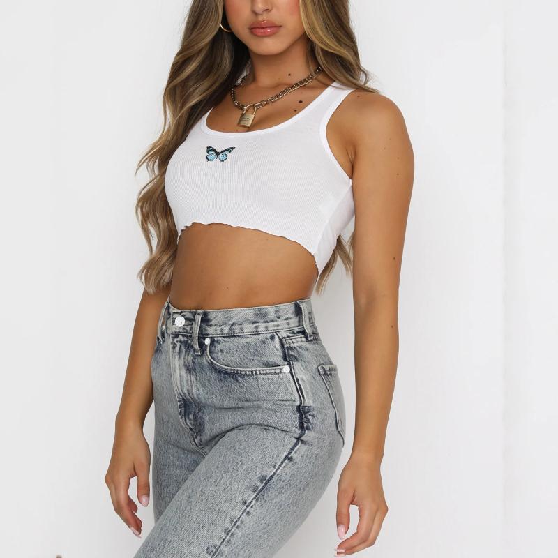 Butterfly Print Tank Tops Women Sexy Halter Vest Clothing Party Club Bustier Summer Spring White Bottoming Cropped Crops #25, Bk
Butterfly Print Tank Tops Women Sexy Halter Vest Clothing Party Club Bustier Summer Spring White Bottoming Cropped Crops #25, Bk