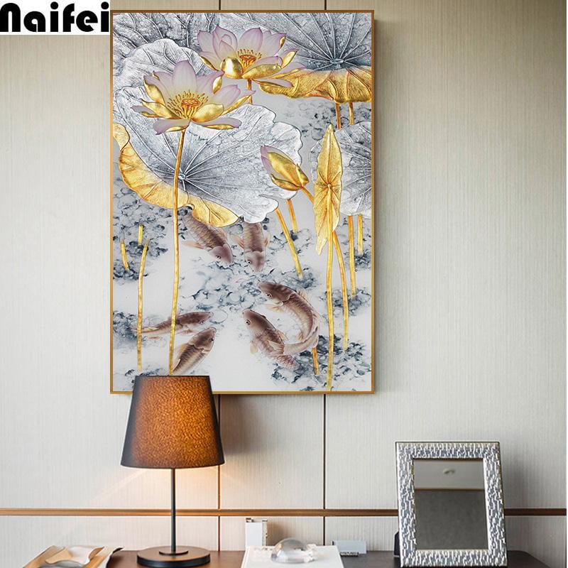Diamond Painting Full Square Round Diamond "Abstract Gold Lotus Fishes"3D Embroidery Cross Stitch Rhinestone 5d DIY Mosaic art
Diamond Painting Full Square Round Diamond "Abstract Gold Lotus Fishes"3D Embroidery Cross Stitch Rhinestone 5d DIY Mosaic art