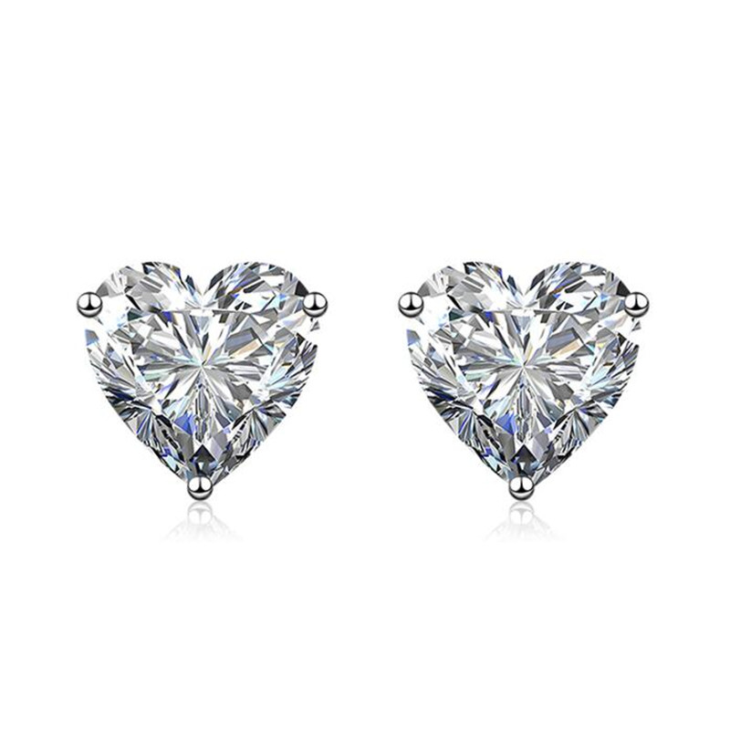 2022 Ins Top Sell Stud Earrings Simple Fashion Jewelry Solitaire Multi Color 5A Cubic Zircon CZ Diamond 925 Sterling Silver Heart Shape Gemstones Wome