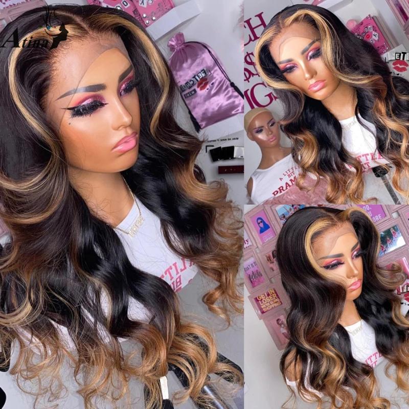 Ombre Colored Wavy Human Hair Wig Bleach Knots Remy Brazilian Natural Hairline HD Transparent Lace Front Wig With Baby Hair 250, As pic
Ombre Colored Wavy Human Hair Wig Bleach Knots Remy Brazilian Natural Hairline HD Transparent Lace Front Wig With Baby Hair 250, As pic