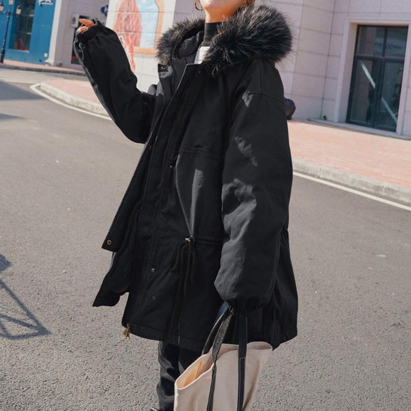 Down Jackets Parkas Women 2020 Winter Wool Hooded Thicken Velvet Female Solid Color Belt Casual Loose Oversize Slim Fashion, Black
Down Jackets Parkas Women 2020 Winter Wool Hooded Thicken Velvet Female Solid Color Belt Casual Loose Oversize Slim Fashion, Black