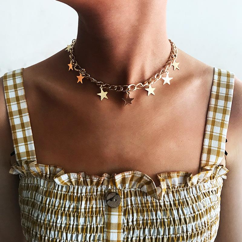 New Classic Trendy Gold Silver Color Stars Chokers Pendant Necklaces Female kolye Collar Jewelry Accessory For Women Necklaces
New Classic Trendy Gold Silver Color Stars Chokers Pendant Necklaces Female kolye Collar Jewelry Accessory For Women Necklaces