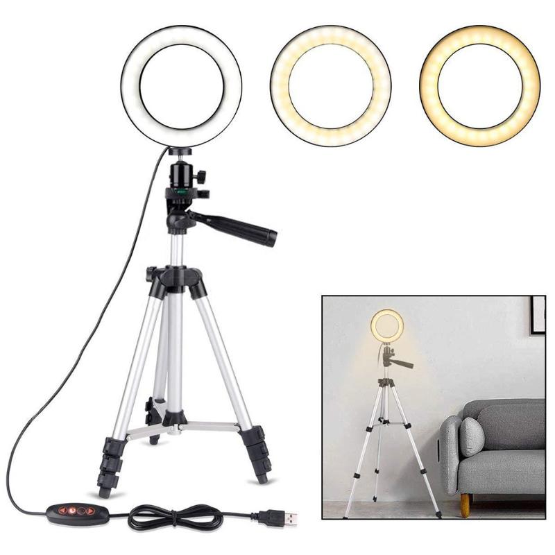 5.7 inch LED Ring Light With Stand For Cell Phone Selfie Live 3 Modes Fill Light Ring Lamp For Tik Tok Youtube Makeup USB Plug
5.7 inch LED Ring Light With Stand For Cell Phone Selfie Live 3 Modes Fill Light Ring Lamp For Tik Tok Youtube Makeup USB Plug