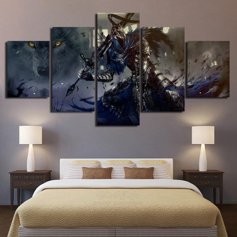 Home Decoration Hanging Painting 5 Pieces Dark Souls Warrior Poster Wall Art Frameworks Modular Canvas Printed Game Pictures
Home Decoration Hanging Painting 5 Pieces Dark Souls Warrior Poster Wall Art Frameworks Modular Canvas Printed Game Pictures