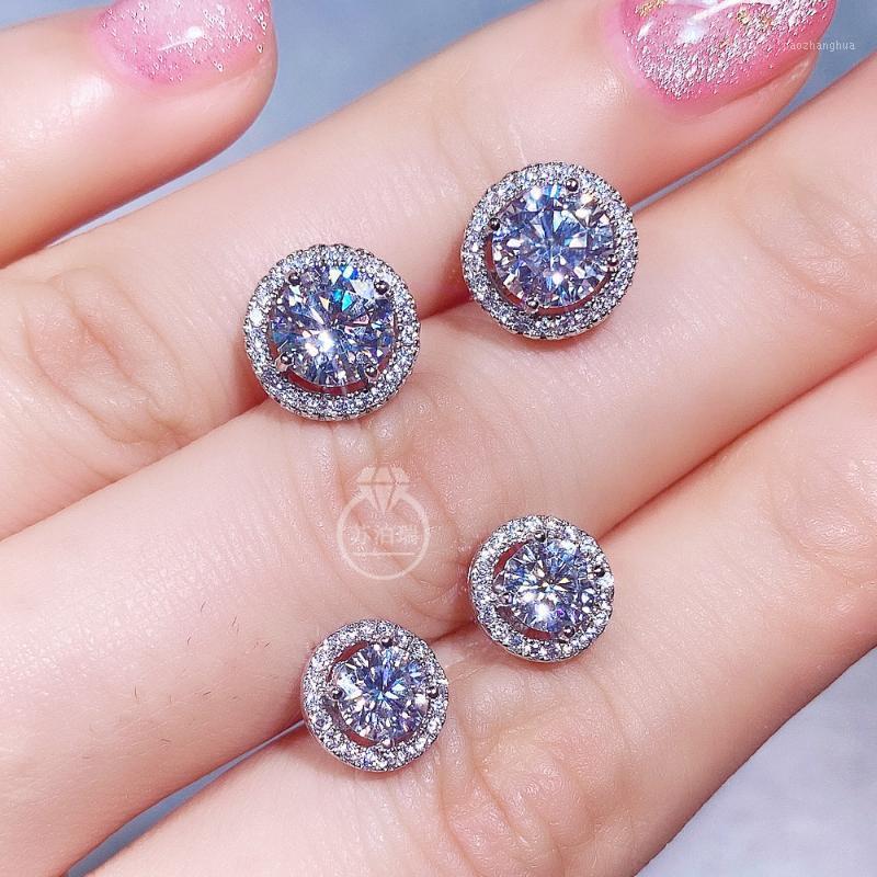 Stud Total 1ct 2ct Round Cut Moissanite Studs Earrings Diamond Test Passed 18K White Gold Plated 925 Silver, Golden;silver
Stud Total 1ct 2ct Round Cut Moissanite Studs Earrings Diamond Test Passed 18K White Gold Plated 925 Silver, Golden;silver