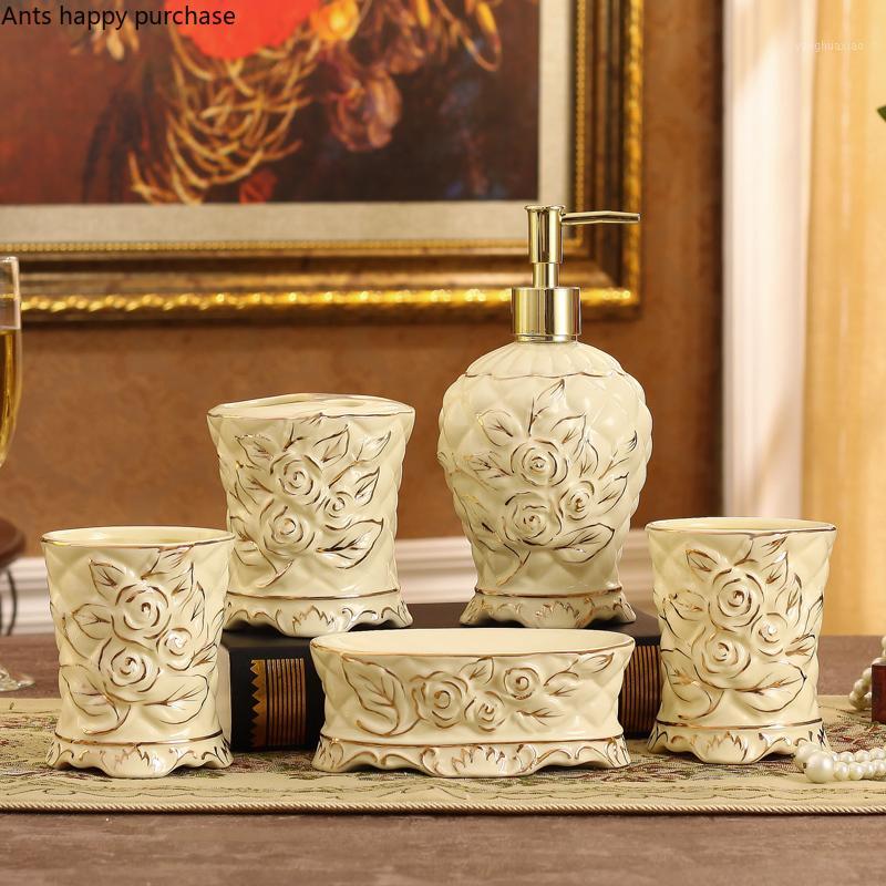European Style Ceramic Carved Bathroom Set of 5 Toothbrush Holder Mouth Cup Bathroom Supplies Accessories Set1
European Style Ceramic Carved Bathroom Set of 5 Toothbrush Holder Mouth Cup Bathroom Supplies Accessories Set1