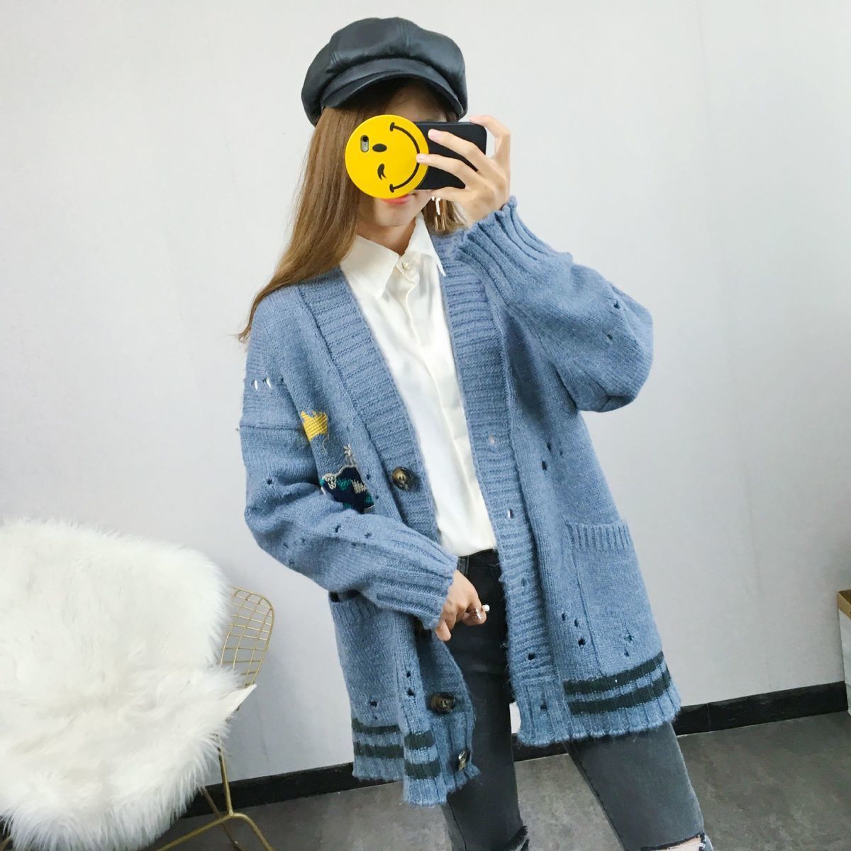 Poncho Vento Camisola Mulher Cardigan 2020 Novo Padro Fundo de Longa Coreano Fcil Tric Vesturio Exterior Outono Manga Da Blusa, Blue
Poncho Vento Camisola Mulher Cardigan 2020 Novo Padro Fundo de Longa Coreano Fcil Tric Vesturio Exterior Outono Manga Da Blusa, Blue