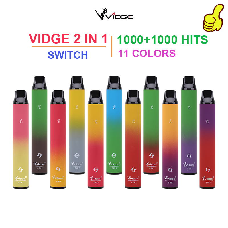 Vidge 2 IN 1 Disposable Vape Pen Electronic Cigarette 950mAh Battery 2000Puffs 8.0ml Oil Capacity 1.4ohm Coil Heat Vaporizer Kit
Vidge 2 IN 1 Disposable Vape Pen Electronic Cigarette 950mAh Battery 2000Puffs 8.0ml Oil Capacity 1.4ohm Coil Heat Vaporizer Kit
