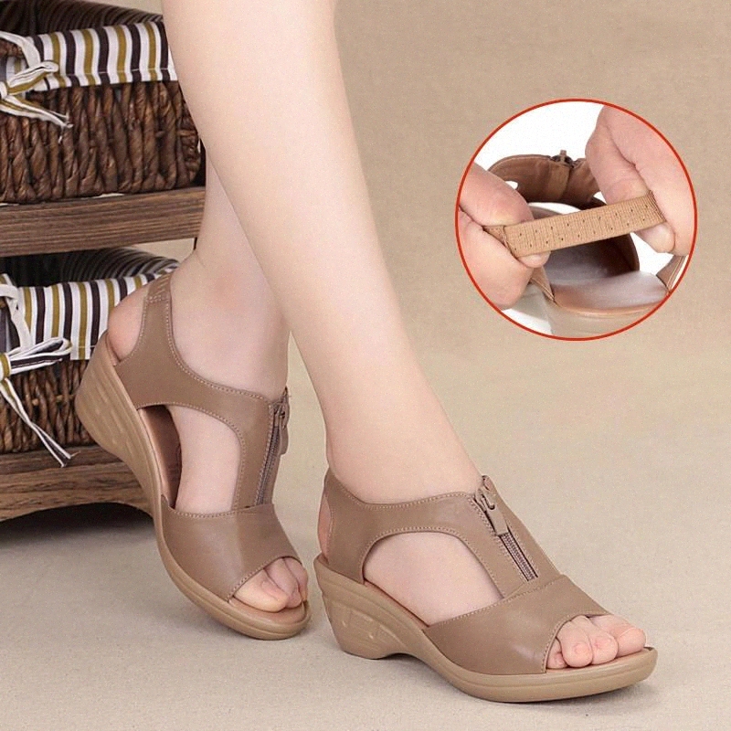 Summer New Women Sandals High Heel Wedges Leather Shoes Woman Solid Casual Zip Platform Sandals Plus Size 35-41 Ladies Shoes #oA12, Black
Summer New Women Sandals High Heel Wedges Leather Shoes Woman Solid Casual Zip Platform Sandals Plus Size 35-41 Ladies Shoes #oA12, Black