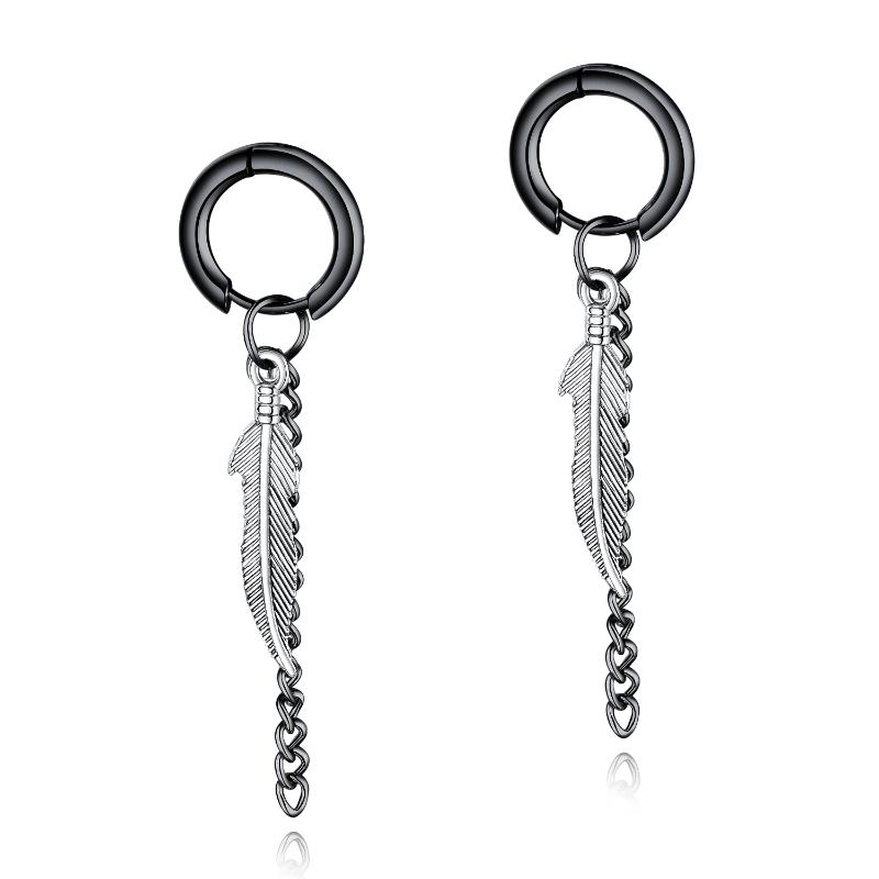Hoop & Huggie 2021 Punk Stainless Steel Feather Chain Tassels Earrings For Men Women Trendy Hip Hop Jewelry Accessories Earring Wholesale
Hoop & Huggie 2021 Punk Stainless Steel Feather Chain Tassels Earrings For Men Women Trendy Hip Hop Jewelry Accessories Earring Wholesale