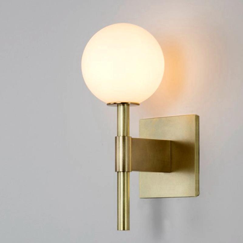 Glass Ball Wall Sconce, Satin Brass with Frosted Glass, Globe Wall Light Fixtures for Restaurant, Bedside, Bathroom
Glass Ball Wall Sconce, Satin Brass with Frosted Glass, Globe Wall Light Fixtures for Restaurant, Bedside, Bathroom