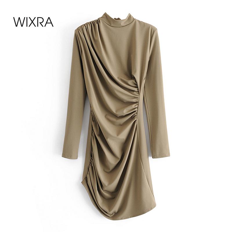 Wixra Women' Pleated Skinny Dress Elegant O-Neck Short Party High Street Long Sleeve Slim Clothing Spring, Black
Wixra Women' Pleated Skinny Dress Elegant O-Neck Short Party High Street Long Sleeve Slim Clothing Spring, Black