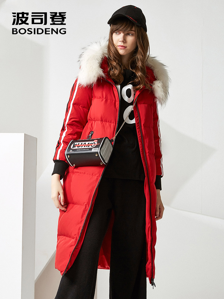 BOSIDENG women down jacket Big Size X-long down parka 90 duck down big real fur overknee waterproof warm outwear B70142144 201029