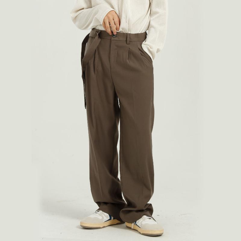 Men Belt Casual Straight Loose Wide Leg Suit Trousers Male Japan Korea Streetwear Vintage Suit Pant, K04 black
Men Belt Casual Straight Loose Wide Leg Suit Trousers Male Japan Korea Streetwear Vintage Suit Pant, K04 black