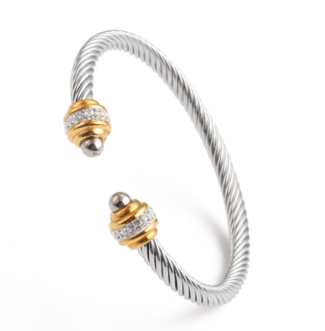 Rhinestone Stainless European and American Steel Wire Steel Ball Bracelet Jewelry Foreign Trade Women's Jewelry Titanium Steel Bracelet
Rhinestone Stainless European and American Steel Wire Steel Ball Bracelet Jewelry Foreign Trade Women's Jewelry Titanium Steel Bracelet