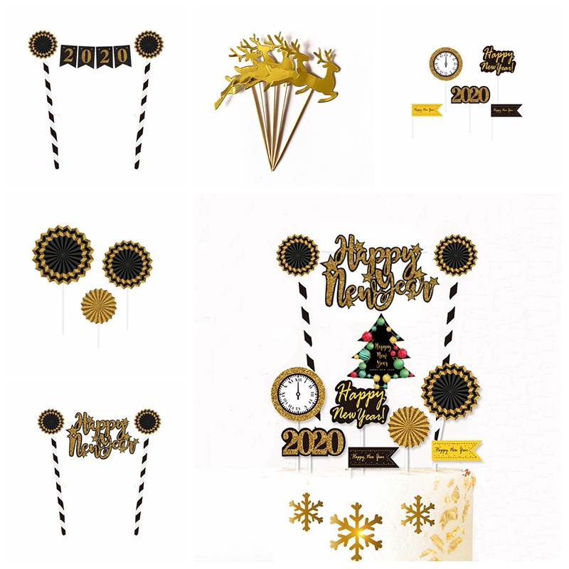 Black Gold Letter Happy New Year Clock Cake Topper Banner Flag New Year Party Decor Supplies 
Black Gold Letter Happy New Year Clock Cake Topper Banner Flag New Year Party Decor Supplies