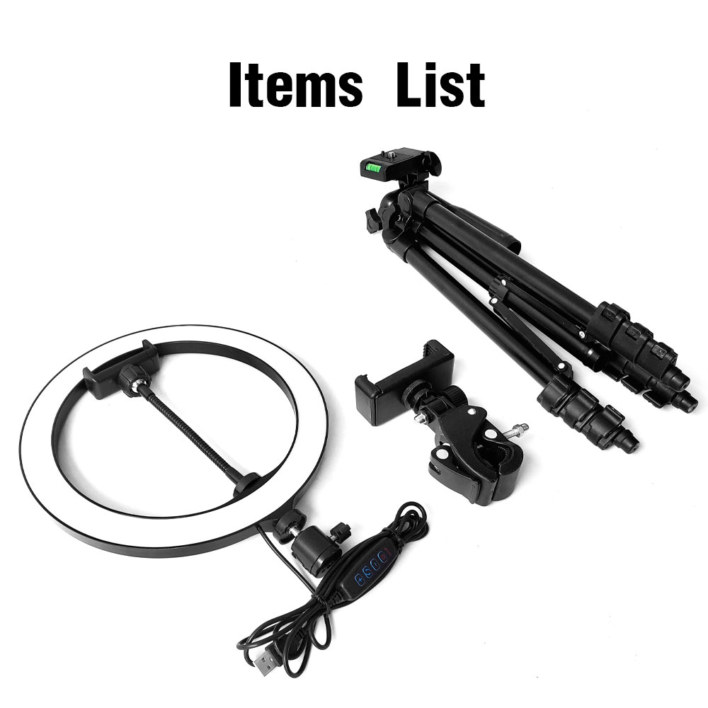 Ring Light 26cm for Photo Studio Photographic Lighting Selfie Ringlight with Tripod Stand for Youtube Tiktok Phone Video