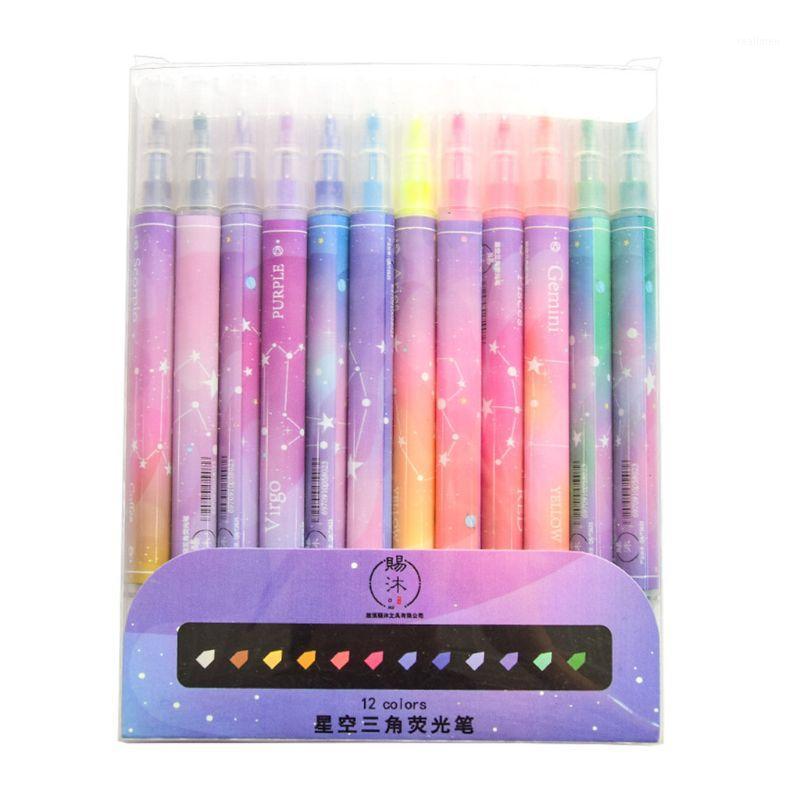12Pcs/Set Double Headed Highlighter Pens Stationery Kawaii Starry Fluorescent Maker Office School Supplies1
12Pcs/Set Double Headed Highlighter Pens Stationery Kawaii Starry Fluorescent Maker Office School Supplies1