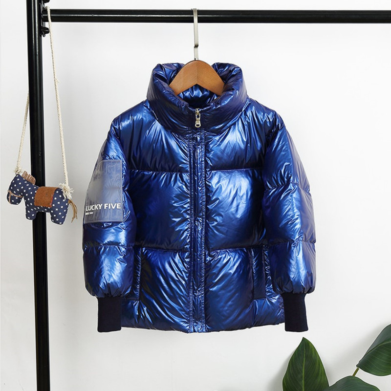 2020 Winter Children Down Jacket Teenager Fashion Glossy Thicken Down Coat Boys Girls Loose White Duck Down Warm Parka Outerwear LJ201125