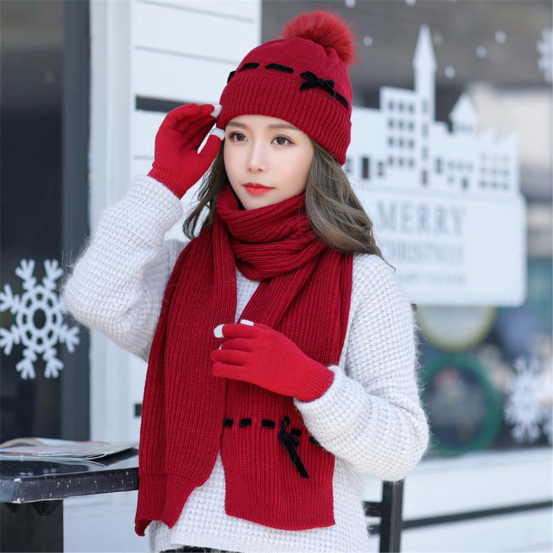 Hat Scarf Gloves Three-piece Korean Students Cute Female Autumn And Winter Wild Plus Velvet Warm Wool Knitted Hat, Black
Hat Scarf Gloves Three-piece Korean Students Cute Female Autumn And Winter Wild Plus Velvet Warm Wool Knitted Hat, Black