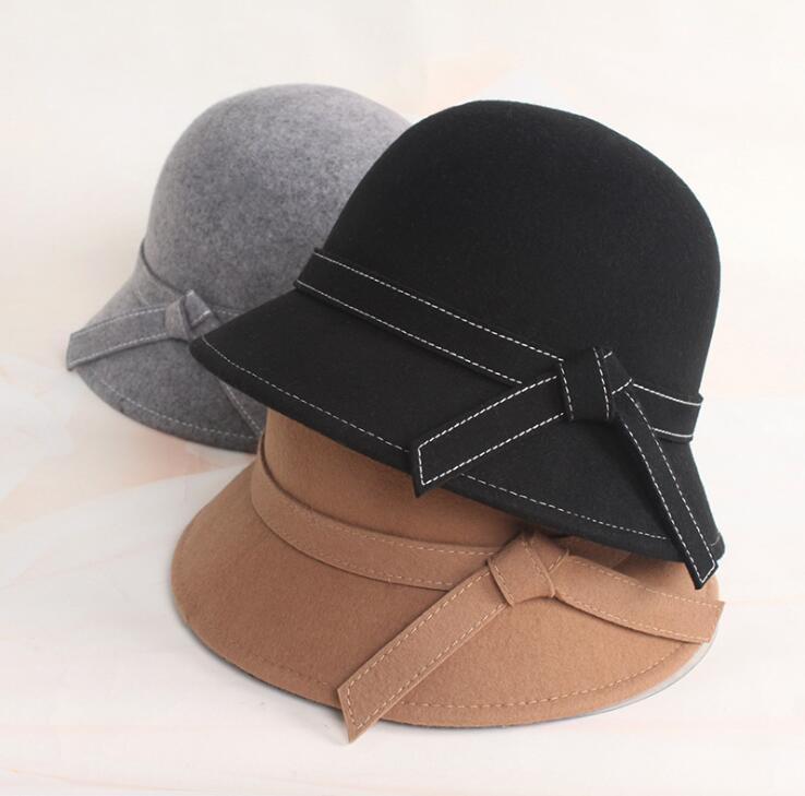 100% Wool Warm High Quality Double Stitching Ribbon Bucket Hat New Beautiful Cute Cool Fashion Hats For Women Solid Color Hat, Black 
100% Wool Warm High Quality Double Stitching Ribbon Bucket Hat New Beautiful Cute Cool Fashion Hats For Women Solid Color Hat, Black