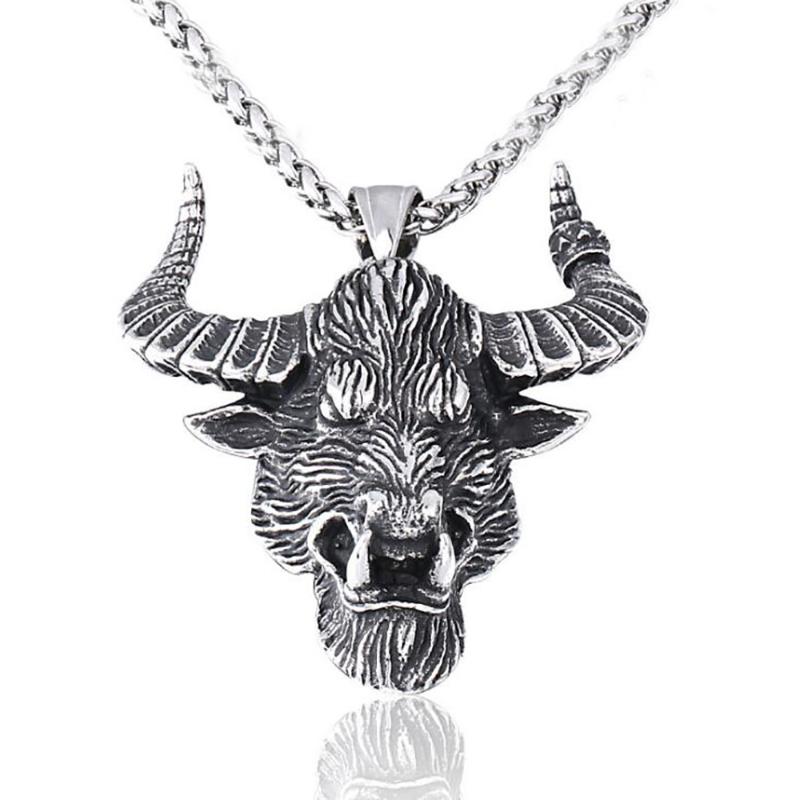 Stainless Steel Vintage Skull Bull Head Pendant Necklace Animal Yak Jewelry Gift For Him with 60cm Chain
Stainless Steel Vintage Skull Bull Head Pendant Necklace Animal Yak Jewelry Gift For Him with 60cm Chain