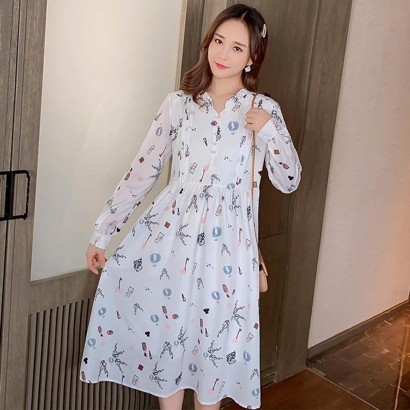 Pregnant Women Long-sleeved V-neck Flower Dress Fashion Printing Maternity Beach Dress Long Loose Pregnancy Chiffon Floral, White
Pregnant Women Long-sleeved V-neck Flower Dress Fashion Printing Maternity Beach Dress Long Loose Pregnancy Chiffon Floral, White