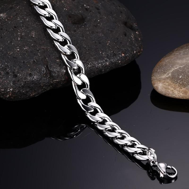 Jingyang Groothandel Rvs Ketting Op Hand Voor Heren 2019 Cubaanse Link Armbanden Mannen Accessoires Vrouwen Armband Free shipping
