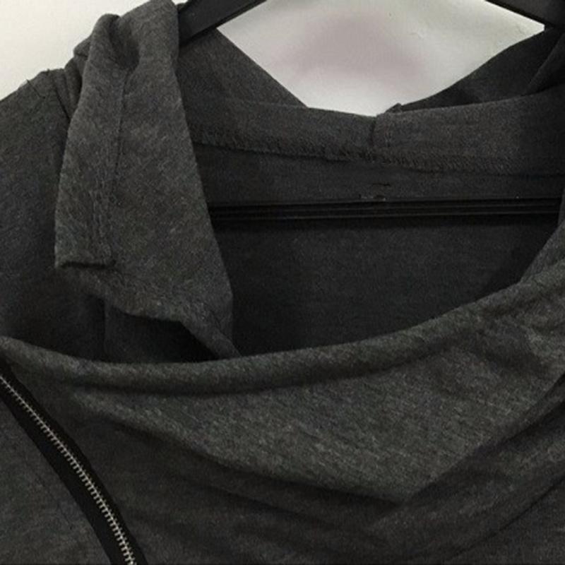Men's Hoodies & Sweatshirts Fashion Men Side Zipper Coat Cotton Sports Jacket Diagonal Mens Hoodie Male Tops1