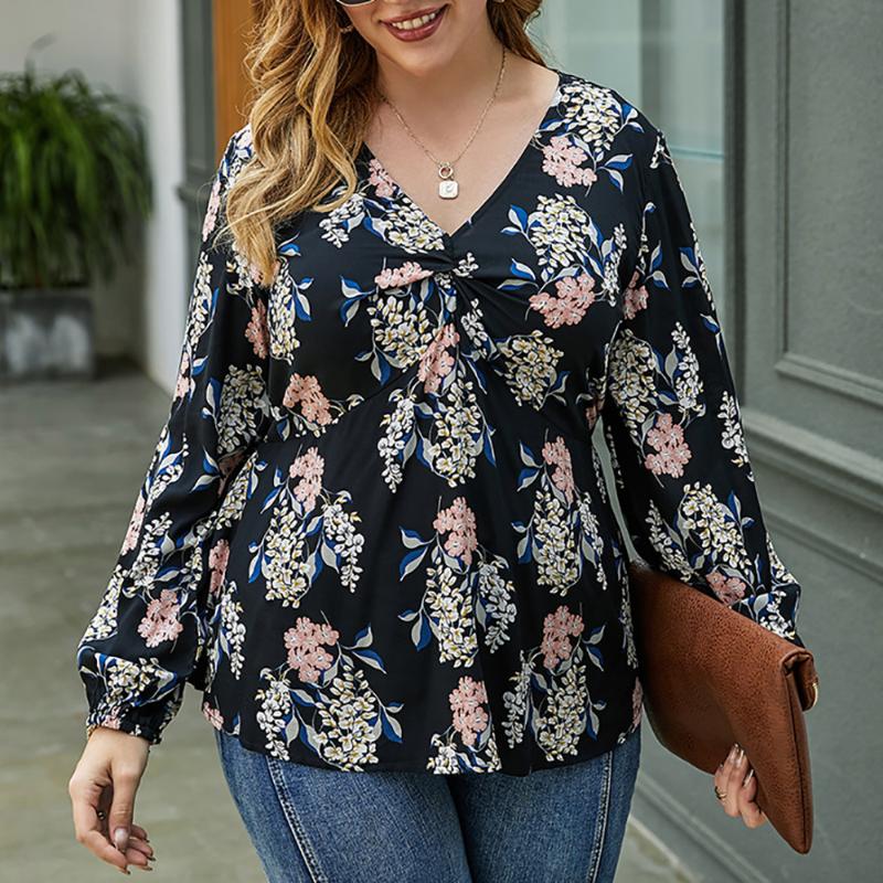 4XL Plus Size Blouse Women Fashion Cross V Neck Long Sleeve Floral Print Casual Blouse Shirt Large Size Ladies Tops, Navy blue
4XL Plus Size Blouse Women Fashion Cross V Neck Long Sleeve Floral Print Casual Blouse Shirt Large Size Ladies Tops, Navy blue