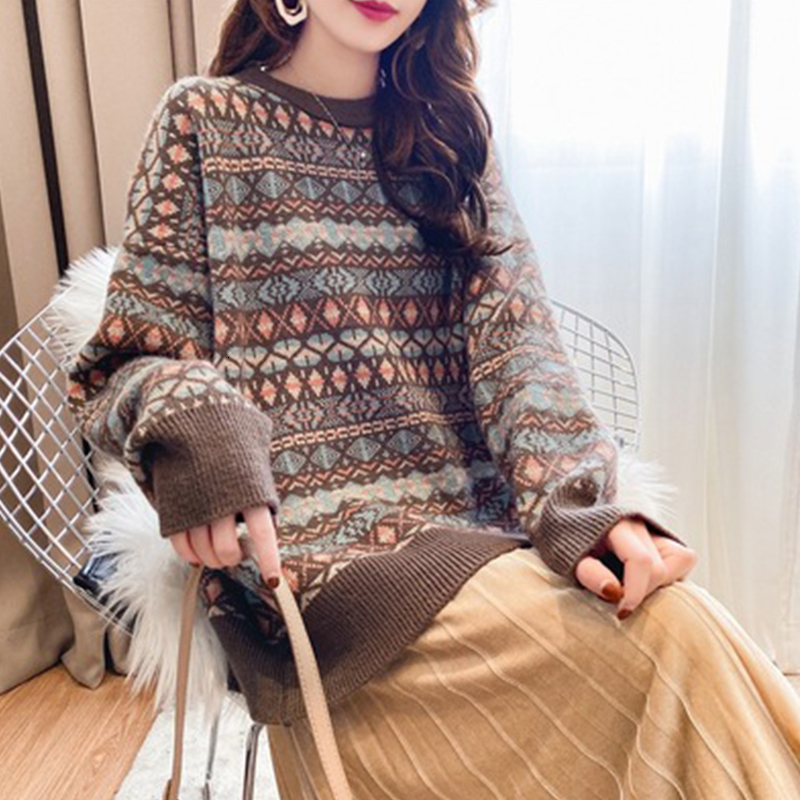 2021 New Women's Jersey From Vintage Autumn Thick Winter Long Geometric Sleeve Neck Ladies Loose Casual Jumper Mesh Wear for the Female Tu90, Khaki.
2021 New Women's Jersey From Vintage Autumn Thick Winter Long Geometric Sleeve Neck Ladies Loose Casual Jumper Mesh Wear for the Female Tu90, Khaki.