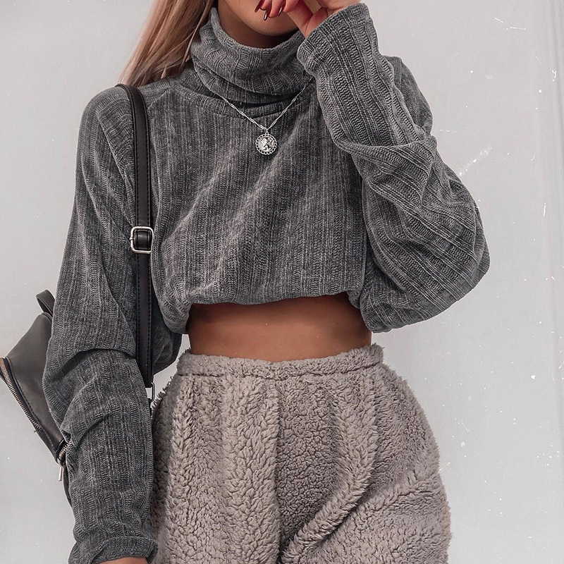 2020 female autumn solid sleeve long neck high street loose elegant women's rop mujer sweater, Gray
2020 female autumn solid sleeve long neck high street loose elegant women's rop mujer sweater, Gray