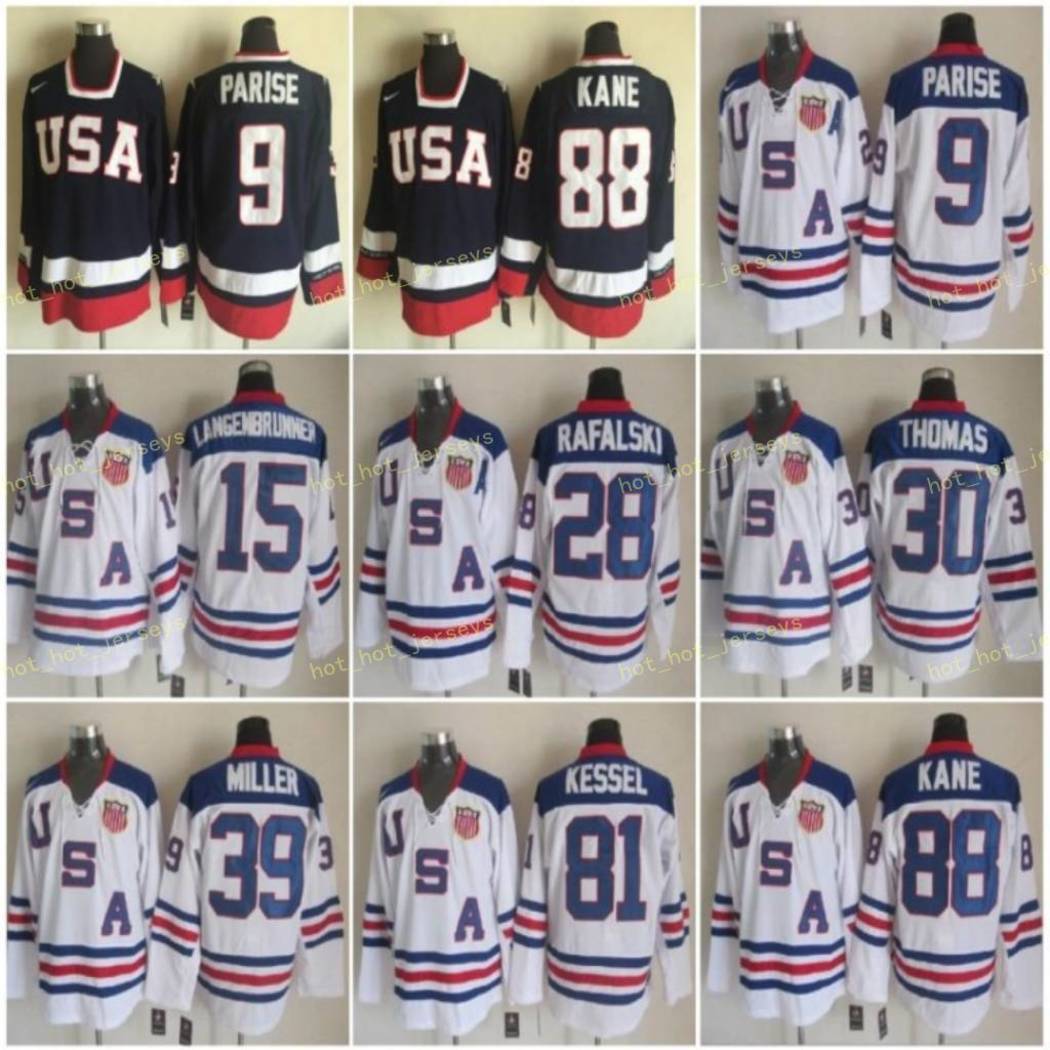 2010 USA Hockey Jerseys 88 Patrick Kane Phil Kessel 9 Zach Parise 28 Brian Rafalski 39 Ryan Miller 15 Jamie Langenbrunner Tim Thomas White, As
2010 USA Hockey Jerseys 88 Patrick Kane Phil Kessel 9 Zach Parise 28 Brian Rafalski 39 Ryan Miller 15 Jamie Langenbrunner Tim Thomas White, As