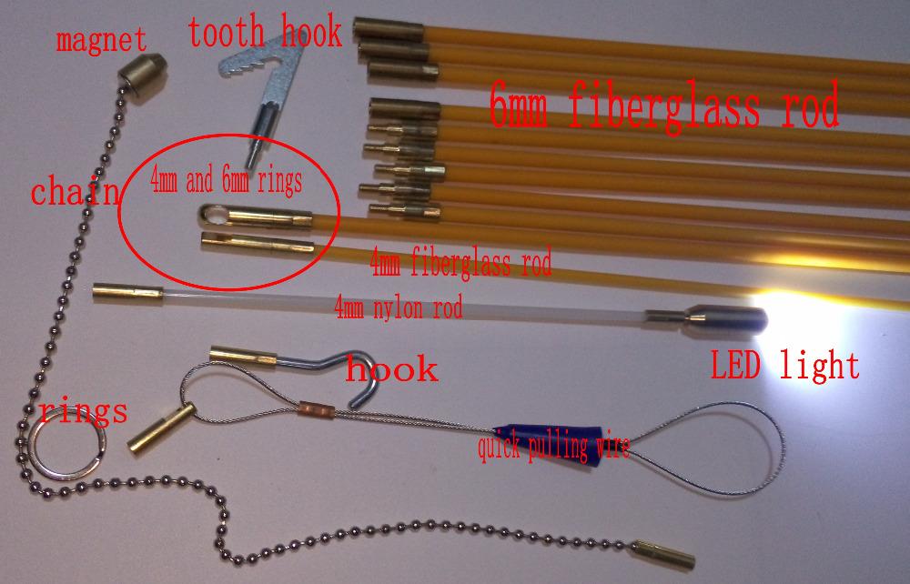 10x100cm Cable Access Kits 10PCS rods with hook,rings,LED light,magnet,chain cable puller push pull rod sanke rod wire puller
10x100cm Cable Access Kits 10PCS rods with hook,rings,LED light,magnet,chain cable puller push pull rod sanke rod wire puller