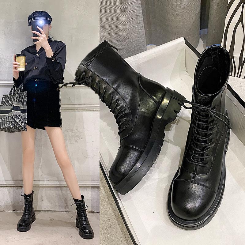 Boots Women's British Wind 2020 Autumn And Winter New Boots Lace-up Cross-tied Square Heel Winter Women, Black
Boots Women's British Wind 2020 Autumn And Winter New Boots Lace-up Cross-tied Square Heel Winter Women, Black