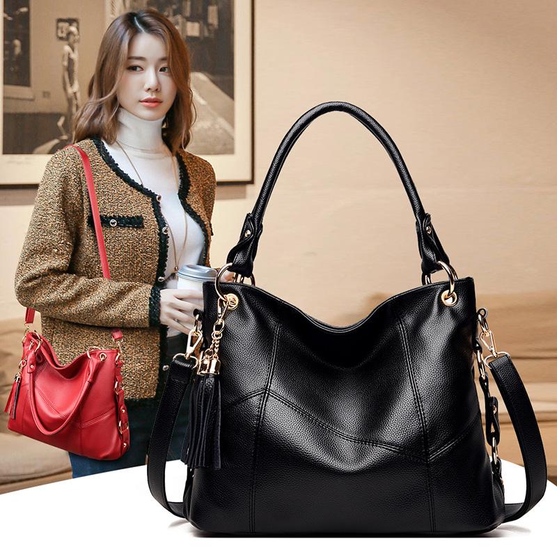 Fashion Tassel Shoulder Bag Lady Leather Women Bag Designer Simple Elegant Female Large-capacity Handbag 2021 New, Black
Fashion Tassel Shoulder Bag Lady Leather Women Bag Designer Simple Elegant Female Large-capacity Handbag 2021 New, Black