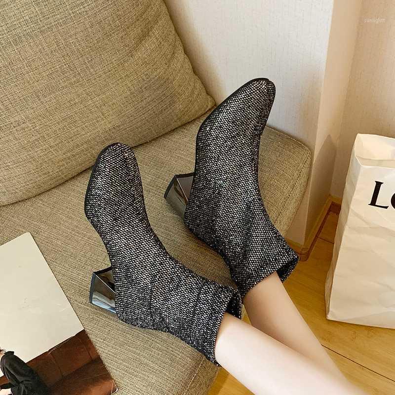 Shiny Sequin High Heel Ankle Boots Women Glitter Square Toe Boots Women Party Metal Heel Short Black Silver 5 Cm1
Shiny Sequin High Heel Ankle Boots Women Glitter Square Toe Boots Women Party Metal Heel Short Black Silver 5 Cm1