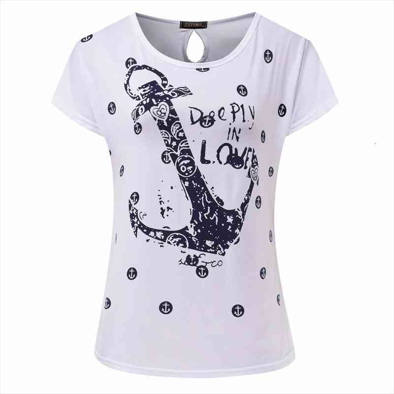 Blouses And Shirt Summer Tops Tees Ladies Short Shirt Women Boat Anchor Female Woman Clothes Plus Size, White
Blouses And Shirt Summer Tops Tees Ladies Short Shirt Women Boat Anchor Female Woman Clothes Plus Size, White