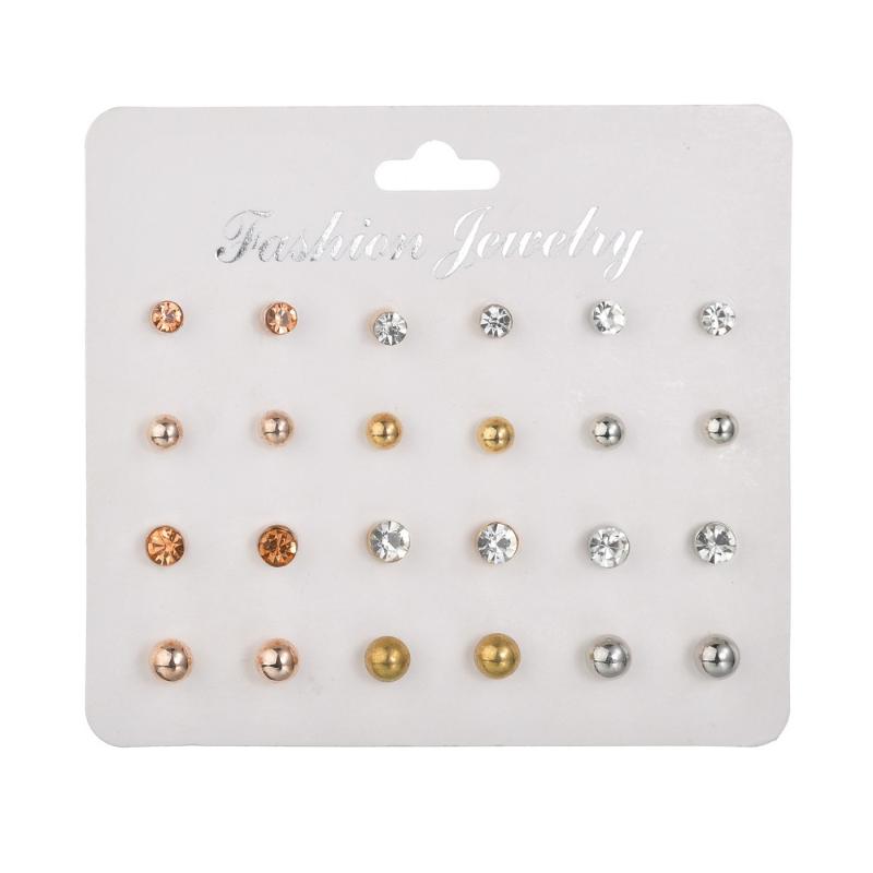 Minimalist Mixed Small Crystal Earrings Set 12 Pairs Fashion Simple Ball Ear Studs for Girls Female Aro New Year Gifts
Minimalist Mixed Small Crystal Earrings Set 12 Pairs Fashion Simple Ball Ear Studs for Girls Female Aro New Year Gifts