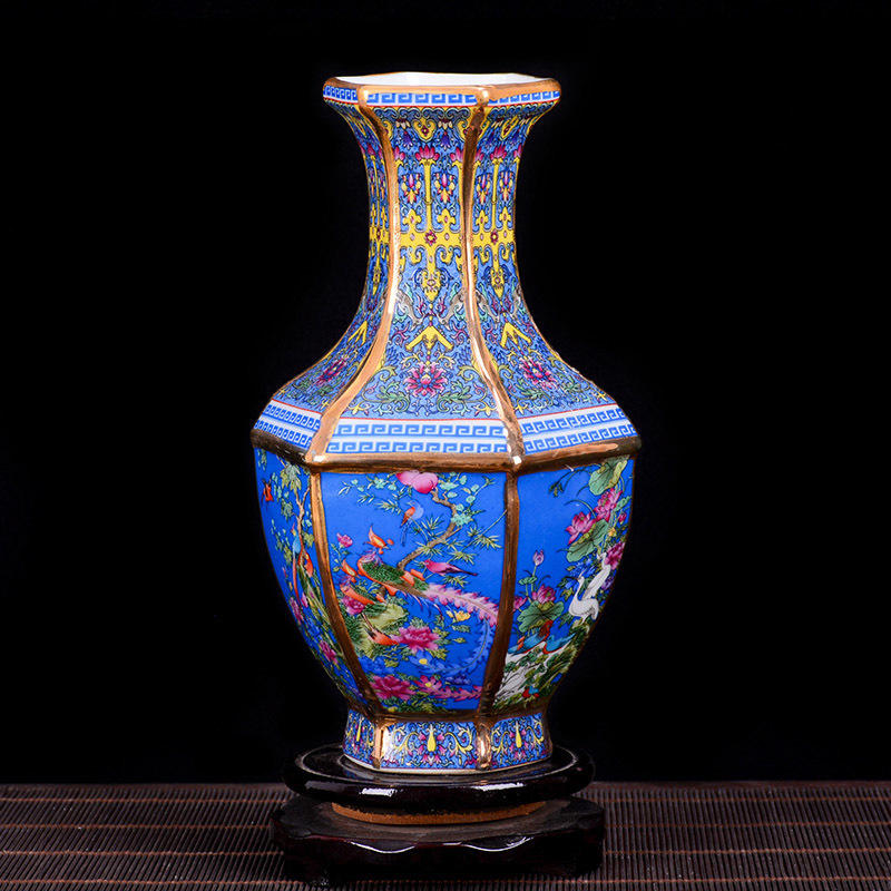 Antique Royal Chinese Porcelain Vase Decorative Flower Vase For Wedding Decoration Pot Jingdezhen Porcelain Vase Christmas Gift LJ201209
