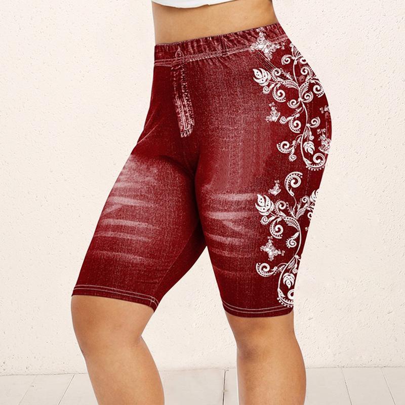 Women Yoga Shorts Leggings Summer Fake Denim Ladies Short Pants Summer Floral Printed High Waist Female Shorts Plus Size -5xl1, Beige
Women Yoga Shorts Leggings Summer Fake Denim Ladies Short Pants Summer Floral Printed High Waist Female Shorts Plus Size -5xl1, Beige