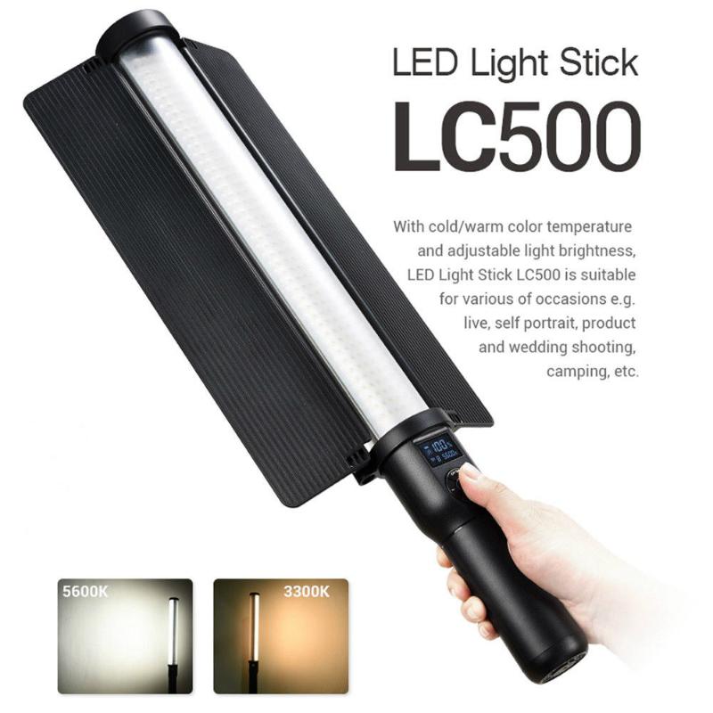 Godox LC500 Handle LED Photographic Lighting Light Stick 3300K-5600K Adjustable Built-in Lithiunm Battery Selfie Light
Godox LC500 Handle LED Photographic Lighting Light Stick 3300K-5600K Adjustable Built-in Lithiunm Battery Selfie Light