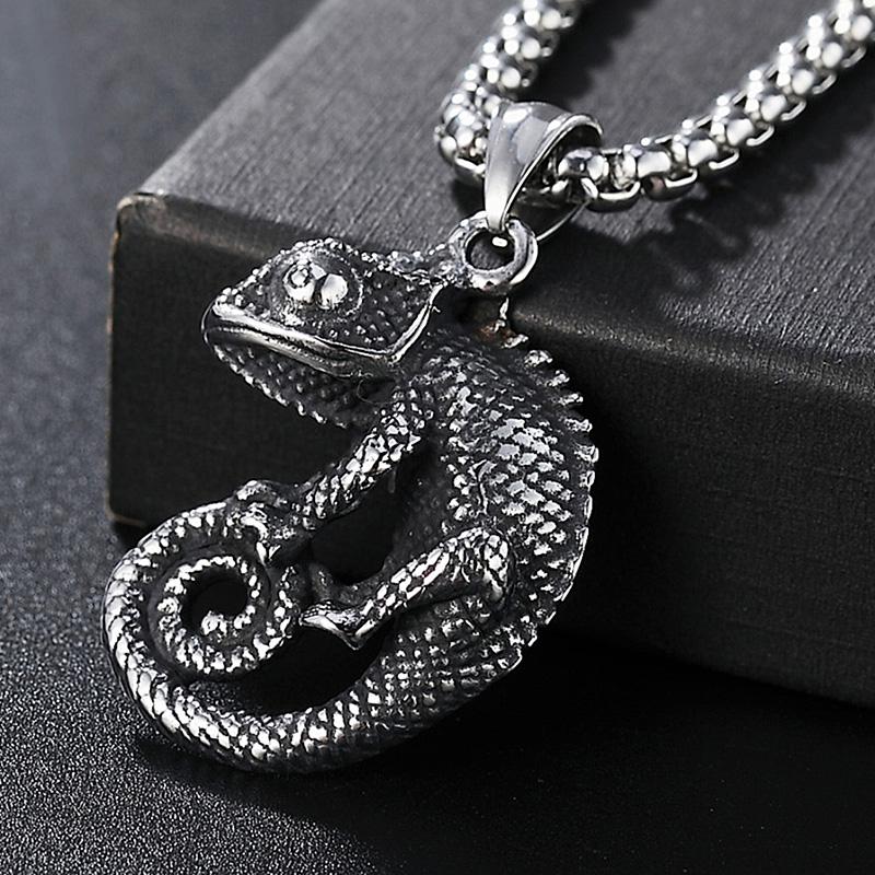 Gothic Stainless Steel Chameleon Pendant Necklace Punk Biker Animal Pendant Cool Men Fashion Jewelry Dropshipping Store
Gothic Stainless Steel Chameleon Pendant Necklace Punk Biker Animal Pendant Cool Men Fashion Jewelry Dropshipping Store
