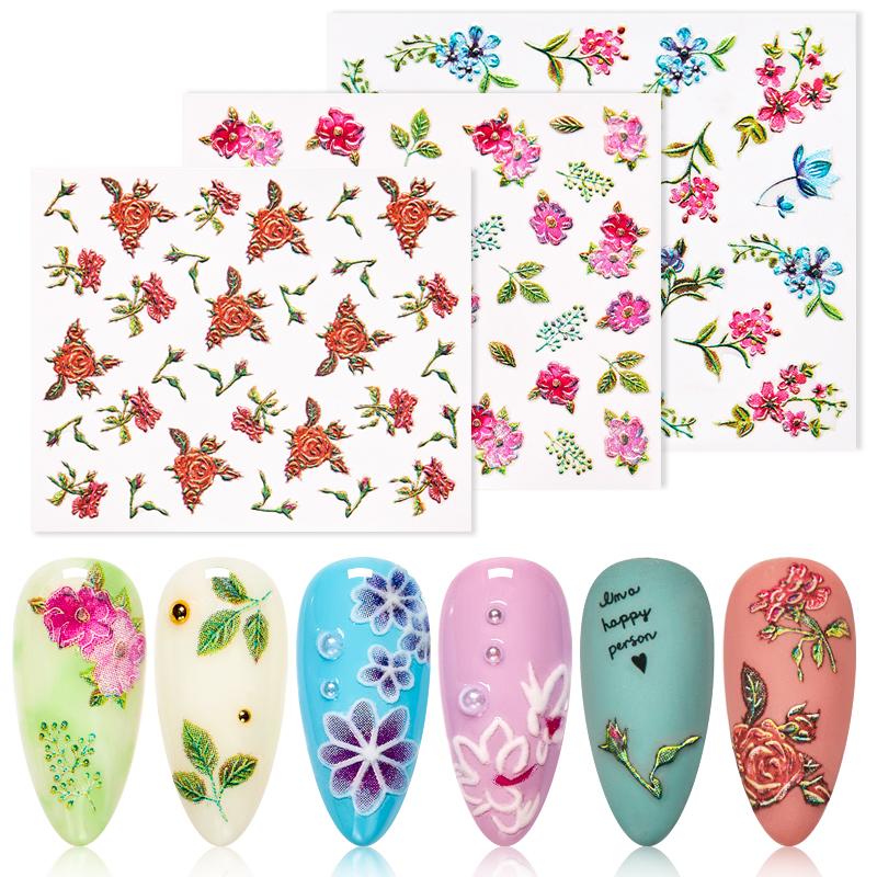 1 Sheet 5D Acrylic Engraved Flower Nail Sticker Embossed Flower Self Adhesive Decals Nail Slide Decals Manicure DIY Design, Fq04262
1 Sheet 5D Acrylic Engraved Flower Nail Sticker Embossed Flower Self Adhesive Decals Nail Slide Decals Manicure DIY Design, Fq04262