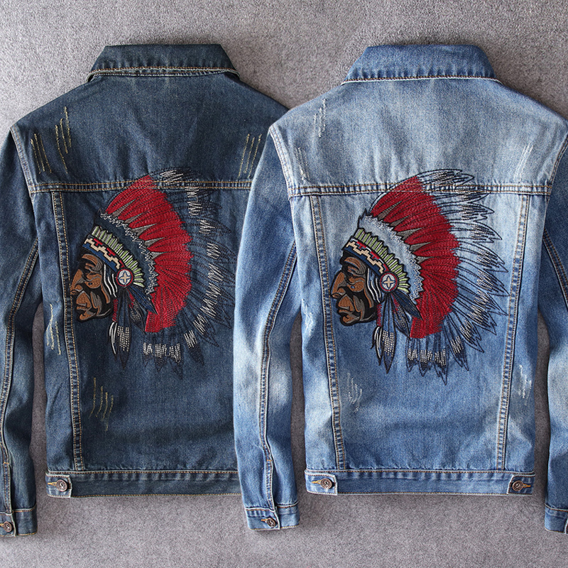 2021 New Fashion Streetwear Retro Blue Embroidery Designer Denim Jackets Men Indian Chief Hip Hop Chaqueta Size M-6xl Jf7v, Dark blue
2021 New Fashion Streetwear Retro Blue Embroidery Designer Denim Jackets Men Indian Chief Hip Hop Chaqueta Size M-6xl Jf7v, Dark blue