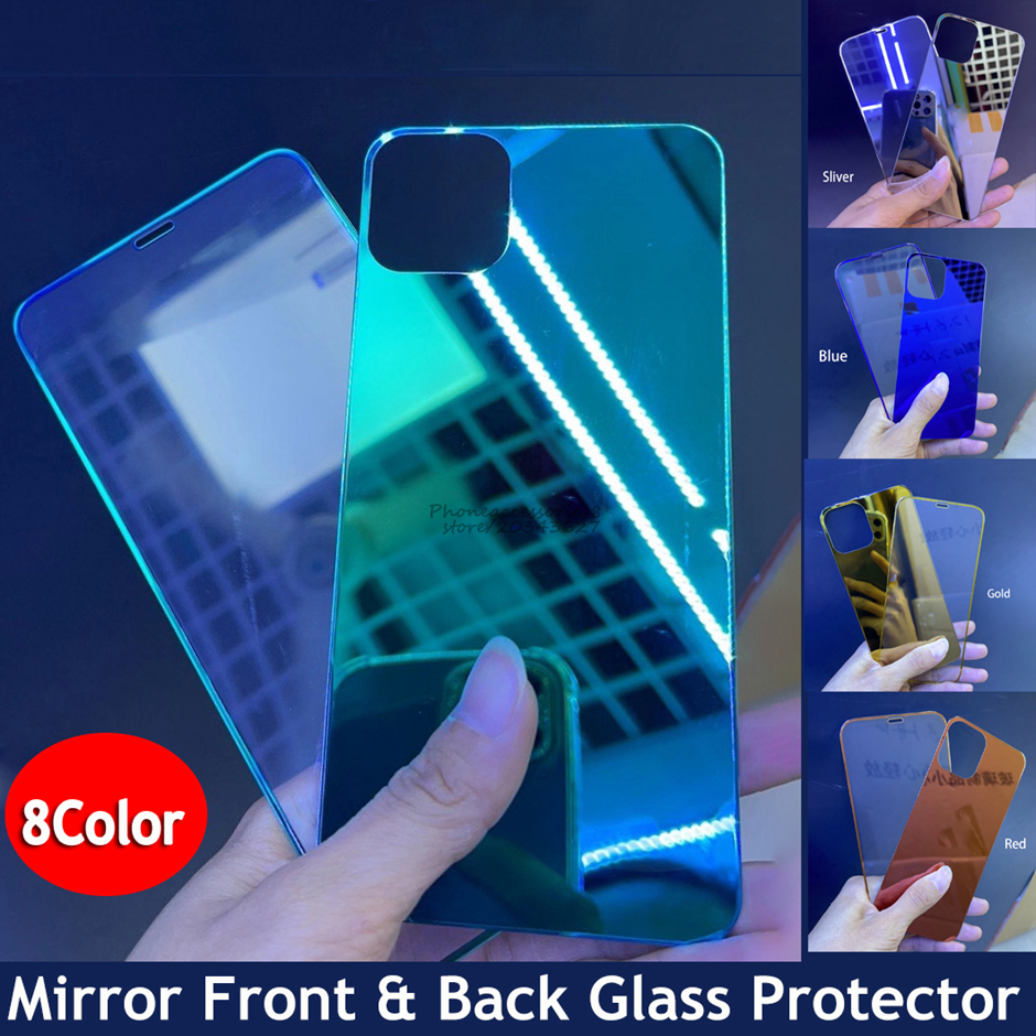 Electroplating Mirror Color Front and Back Tempered Glass Phone Screen Protector for iphone 12 mini iphone 12 11 pro max opp bag
Electroplating Mirror Color Front and Back Tempered Glass Phone Screen Protector for iphone 12 mini iphone 12 11 pro max opp bag