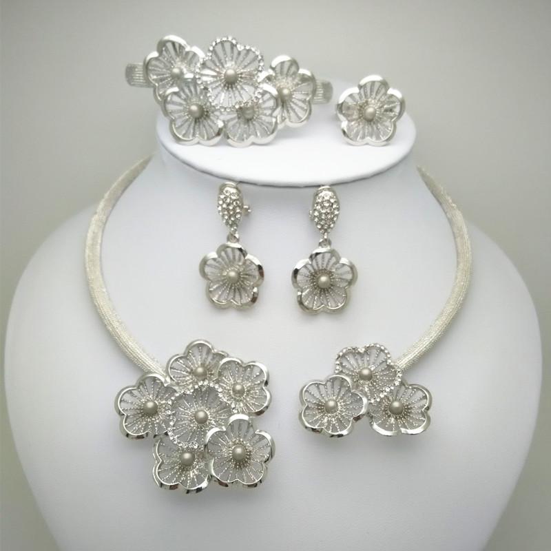 Earrings & Necklace Kingdom Ma Women Top Quality Silver Color Jewelry Sets Wedding African Bracelet Earring Ring Set
Earrings & Necklace Kingdom Ma Women Top Quality Silver Color Jewelry Sets Wedding African Bracelet Earring Ring Set