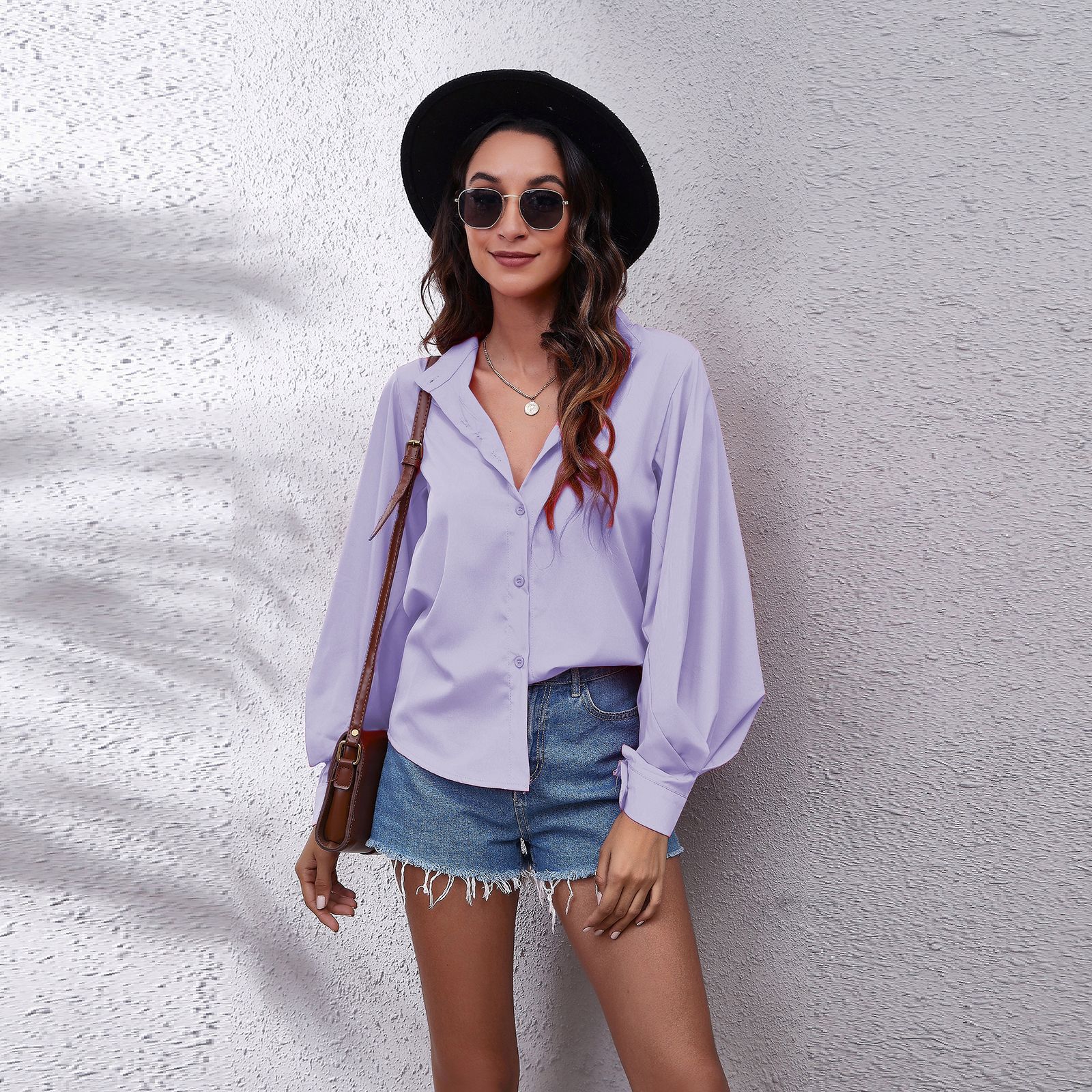 New Style shirt Fashion Women Ladies Summer Long Sleeve Loose Casual Casual Blouse Shirt Tops