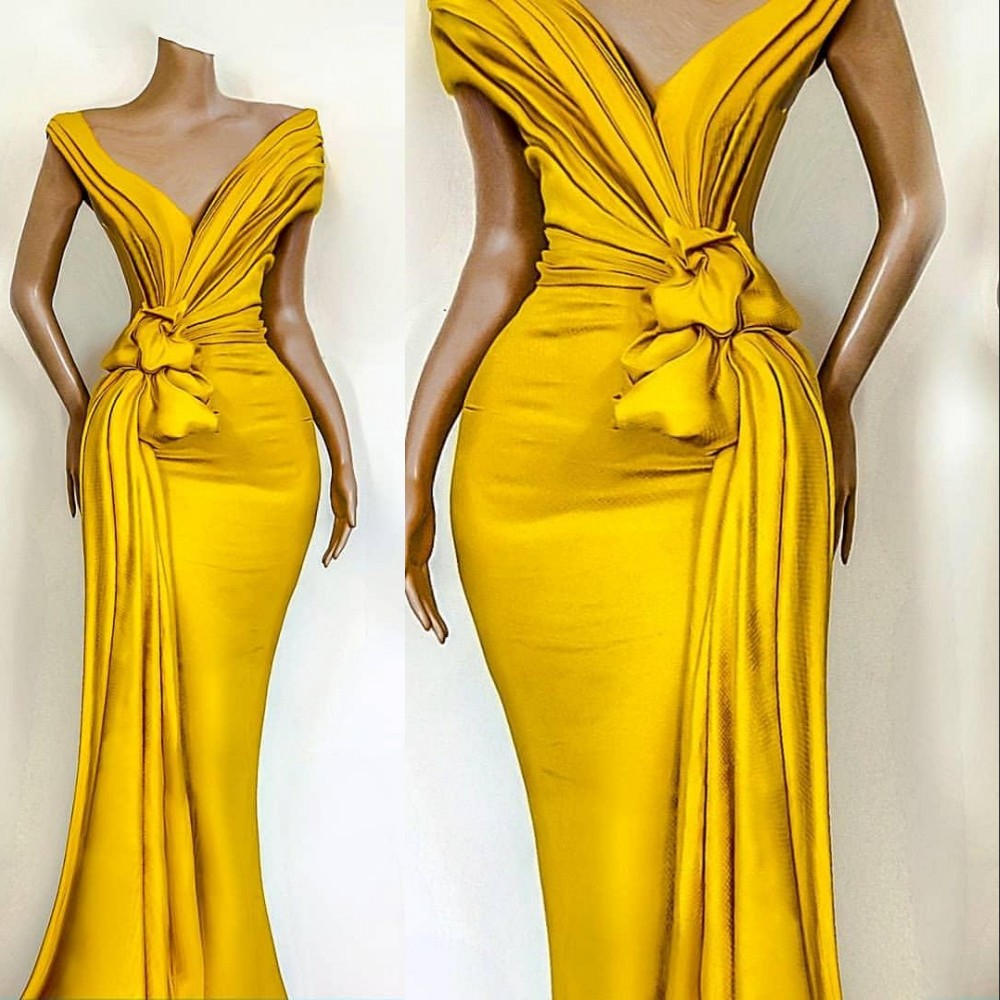 2021 Sexy Stunning Yellow Evening Dresses Wear Pleats Knoted Mermaid Off the Shoulder Formal Party Celebrity Gowns For Women Occasion Wear, Burgundy 
2021 Sexy Stunning Yellow Evening Dresses Wear Pleats Knoted Mermaid Off the Shoulder Formal Party Celebrity Gowns For Women Occasion Wear, Burgundy