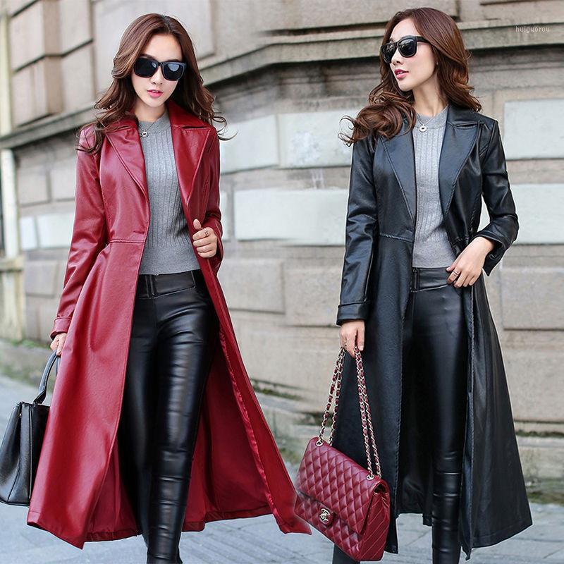 2020 New Black and Red Color Women Jacket Long Spring Women Leather Coat Long Sleeve Waist Strap Pocket Female Jacket P2331
2020 New Black and Red Color Women Jacket Long Spring Women Leather Coat Long Sleeve Waist Strap Pocket Female Jacket P2331